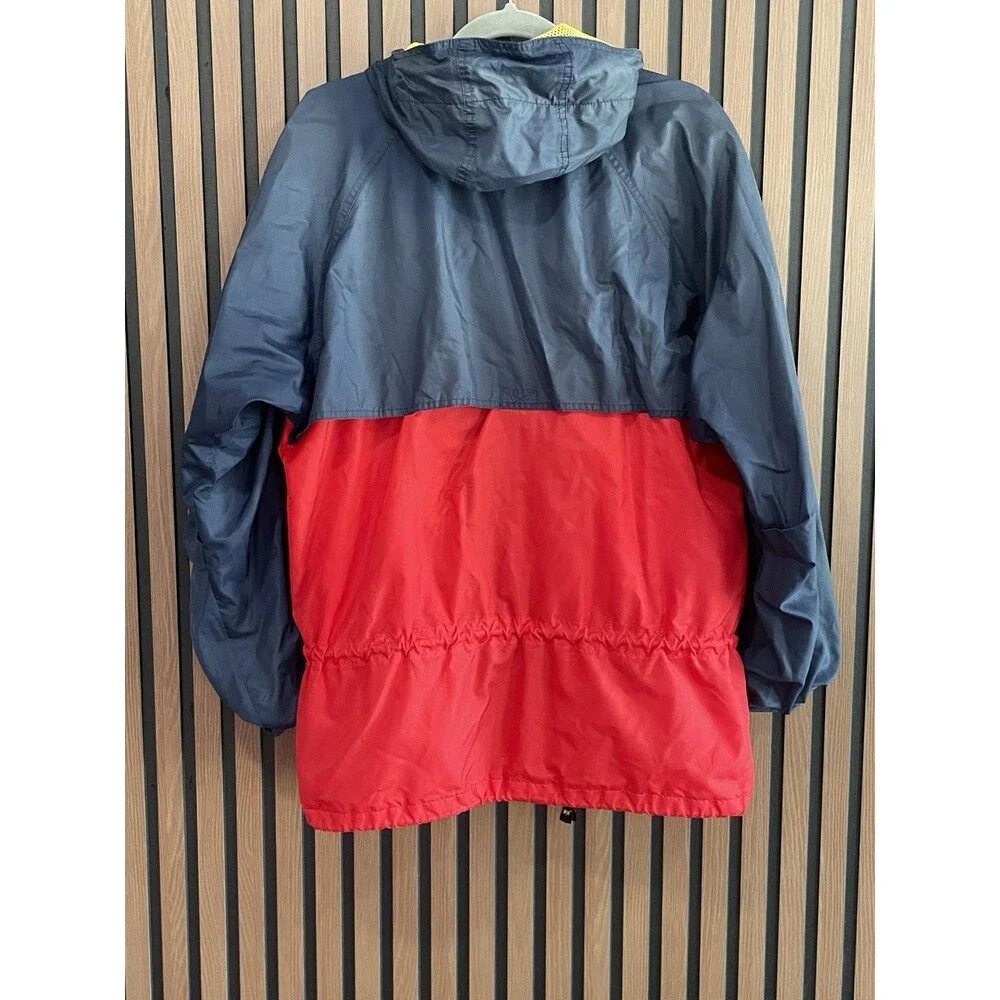 Vintage 90s Helly Hansen Sailing Color Block Rain Jacket Men's S-M Red Blue - Picture 10 of 14